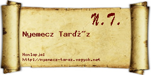 Nyemecz Taráz névjegykártya
